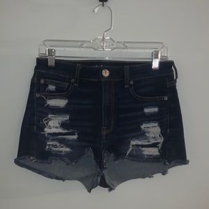 American Eagle Hi-Rise Shortie Dark Jean Short Size 6